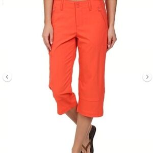 Merrell Belay Capri Quick Dry Hiking Beach Pants Sz 16 Nectarine Orange
